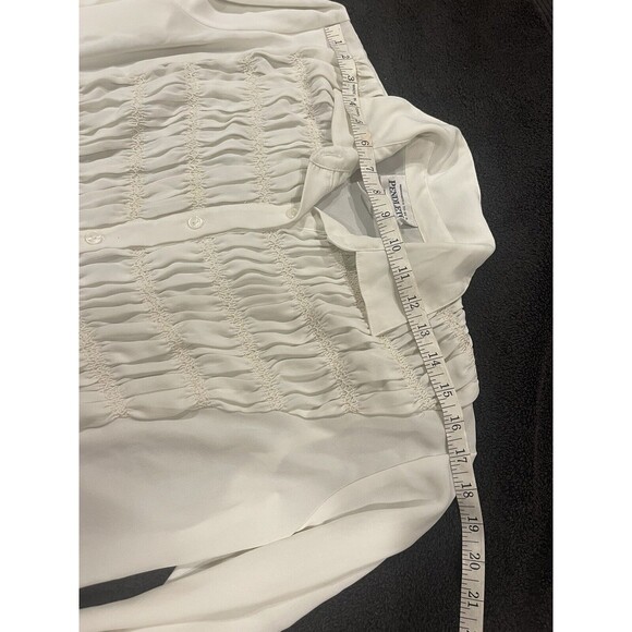 Pendleton Secretary Blouse Cream Womens Sz 8 Long Sleeve Ruffles Vintage - Picture 5 of 8